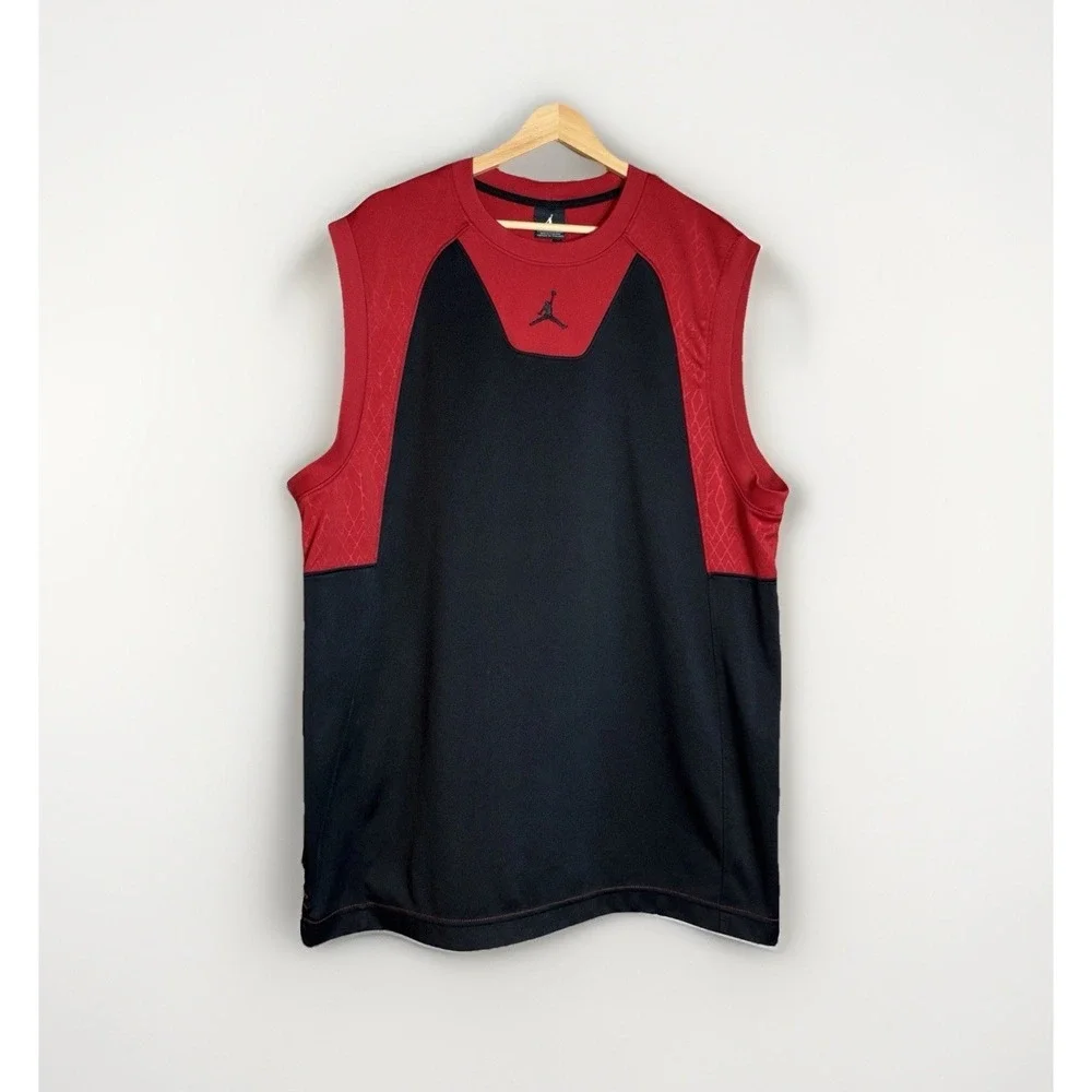 Vintage Jordan # 23 Sleeveless‎ Shirt Size Large Black & Red